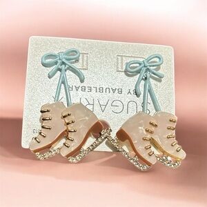 Ice Skate Earrings with Blue Bows